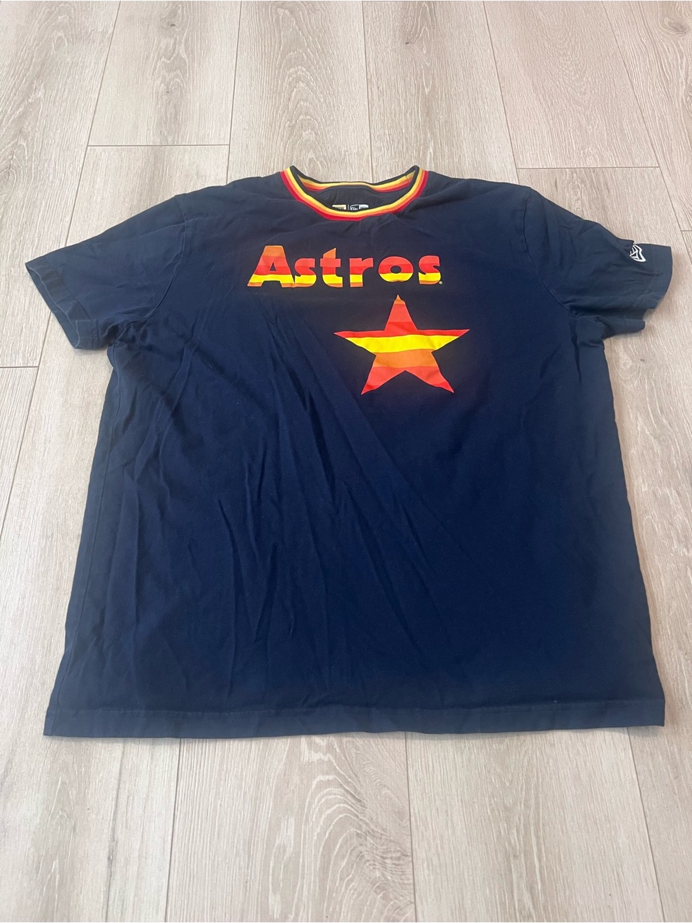 New Era Astros Navy Tee with Red & Yellow Star